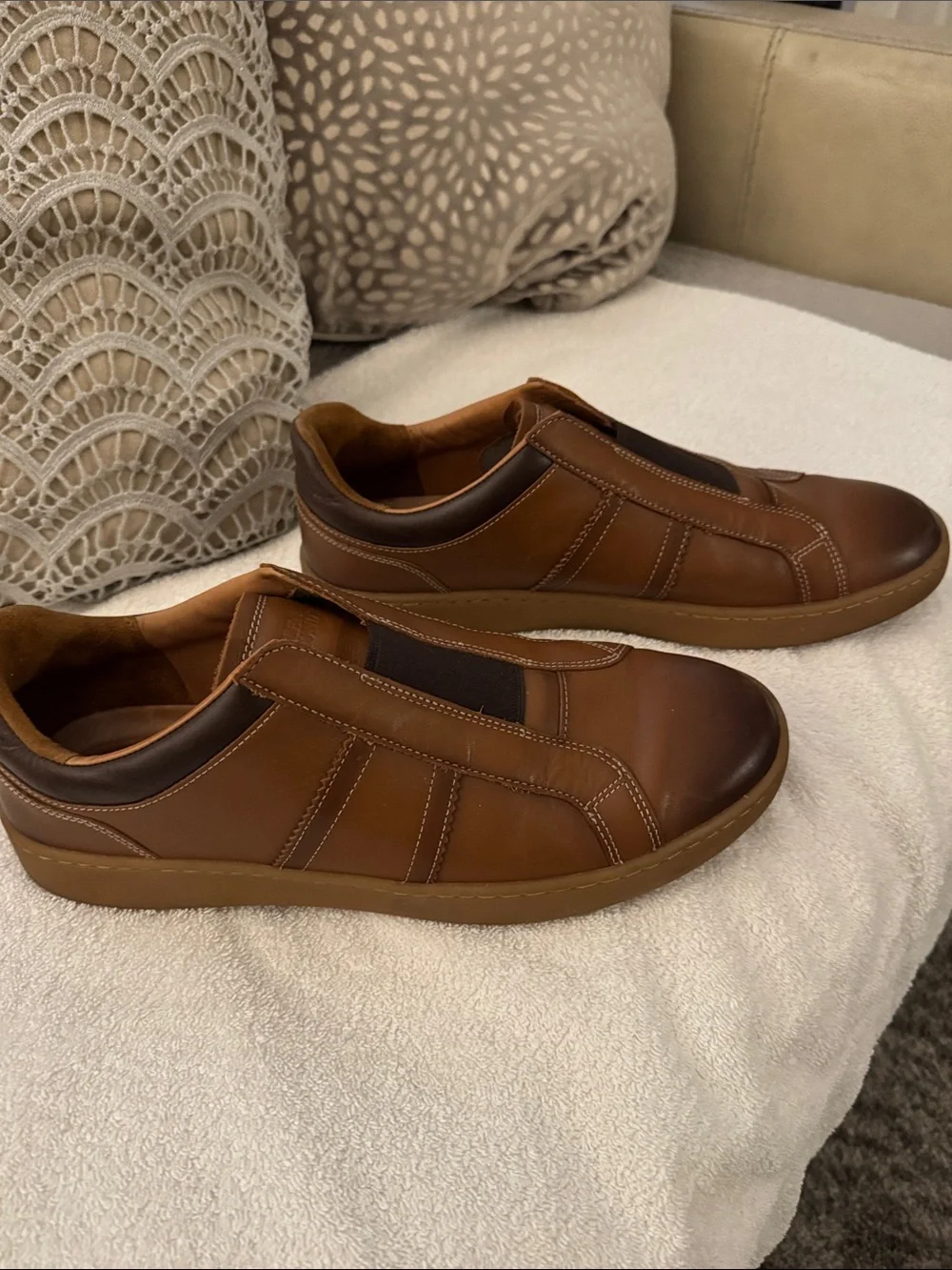 Allen Edmonds Brown Leather Slip-On Sneakers